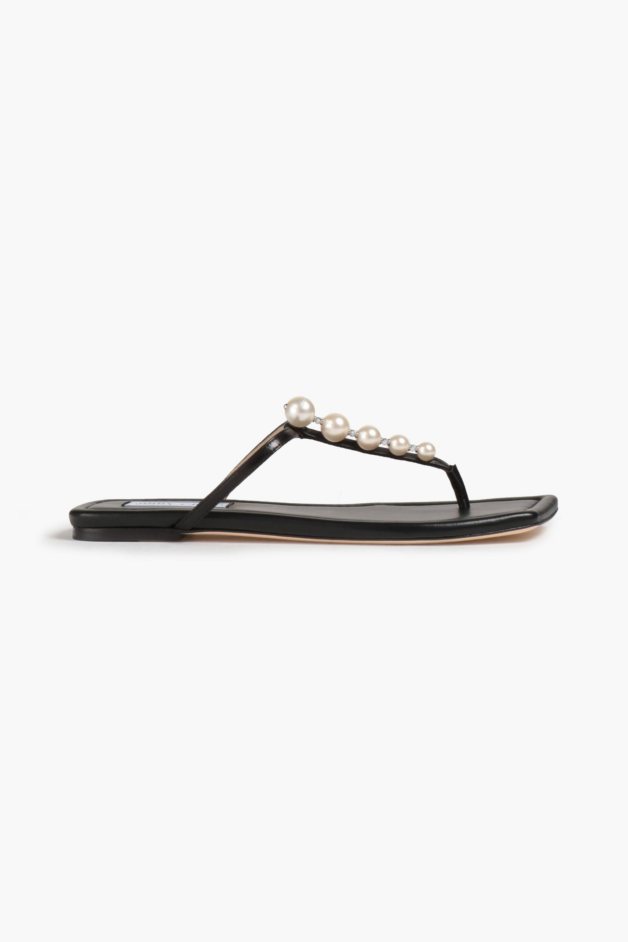 JIMMY CHOO Alaina embellished leather sandals