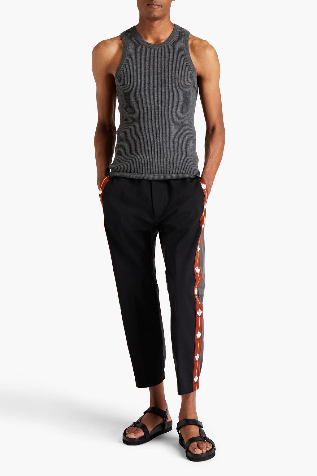 DSQUARED2 Cropped twill track pants
