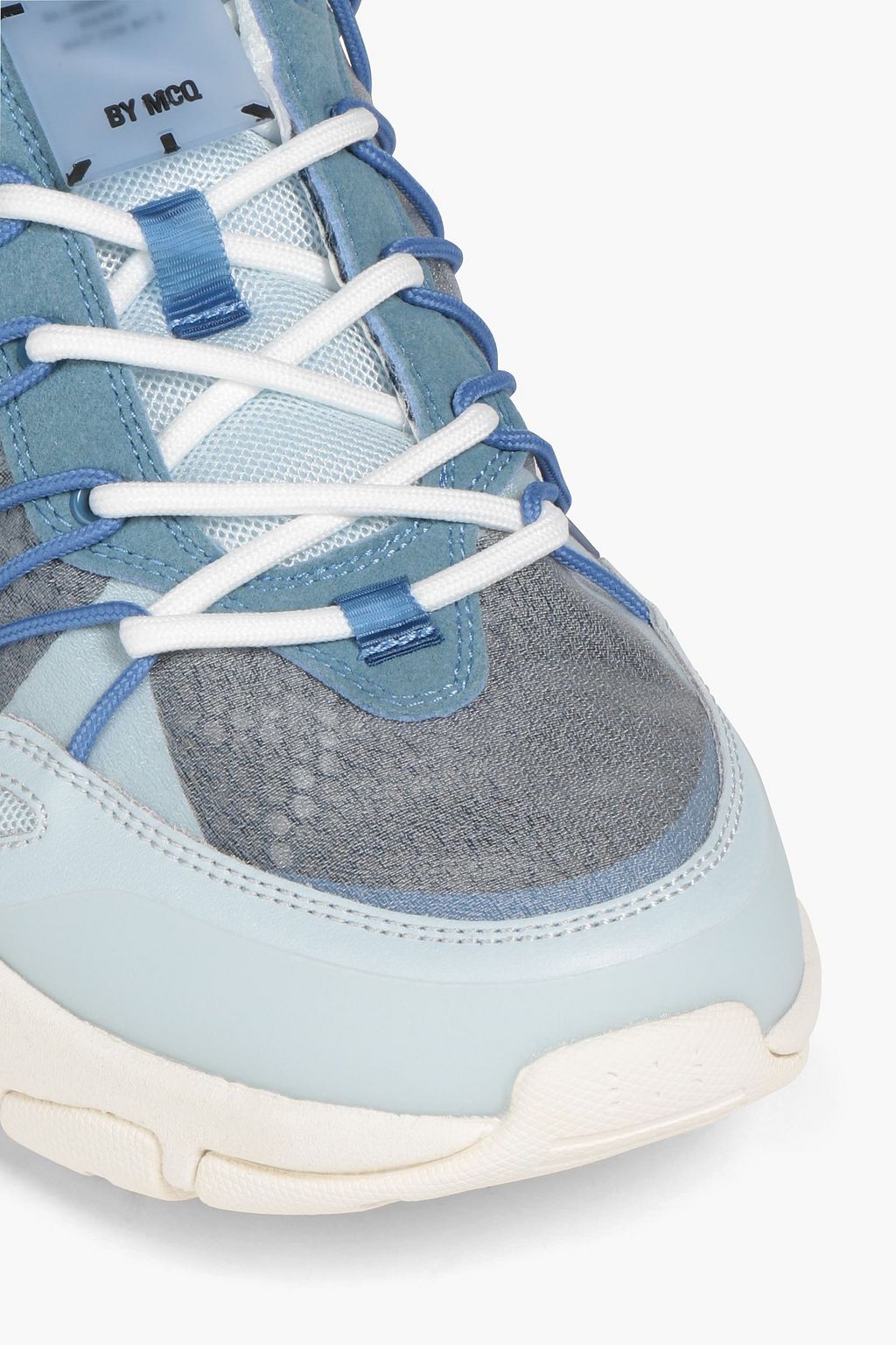 MCQ ALEXANDER MCQUEEN Aratana suede-trimmed leather and mesh sneakers