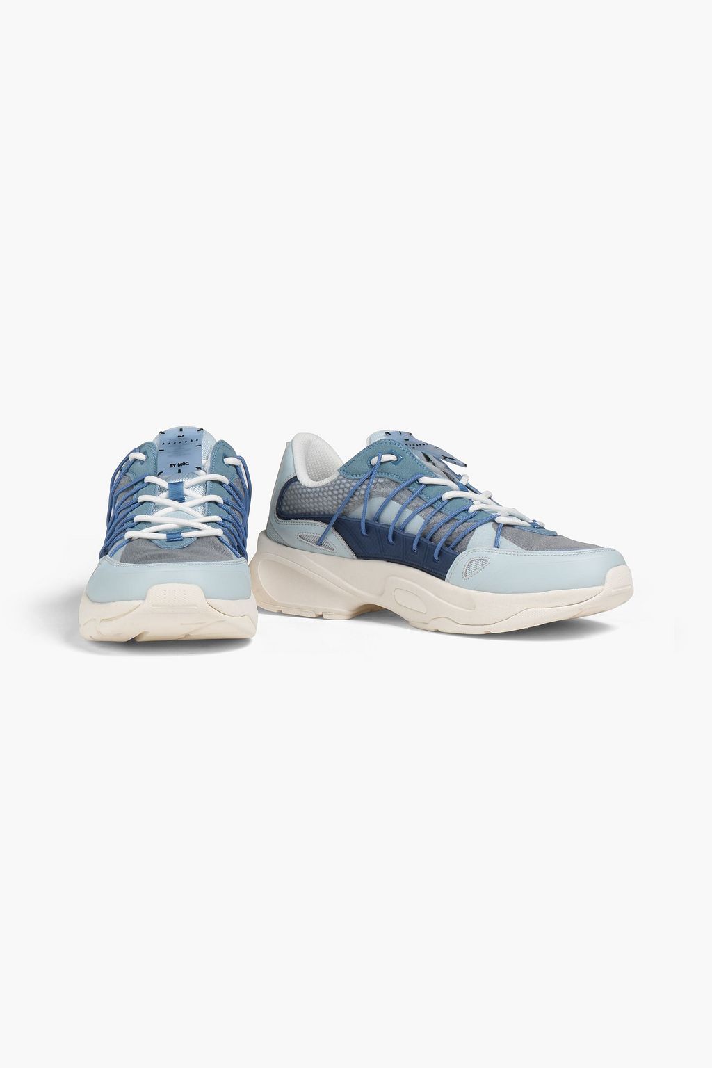 MCQ ALEXANDER MCQUEEN Aratana suede-trimmed leather and mesh sneakers