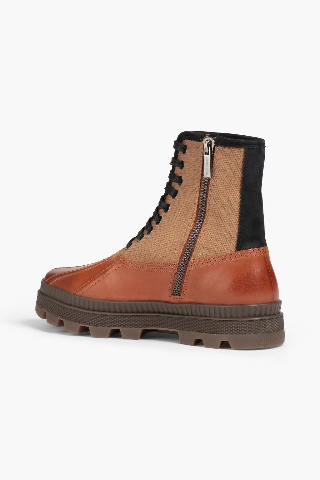 JIMMY CHOO Canvas and leather hiking boots
