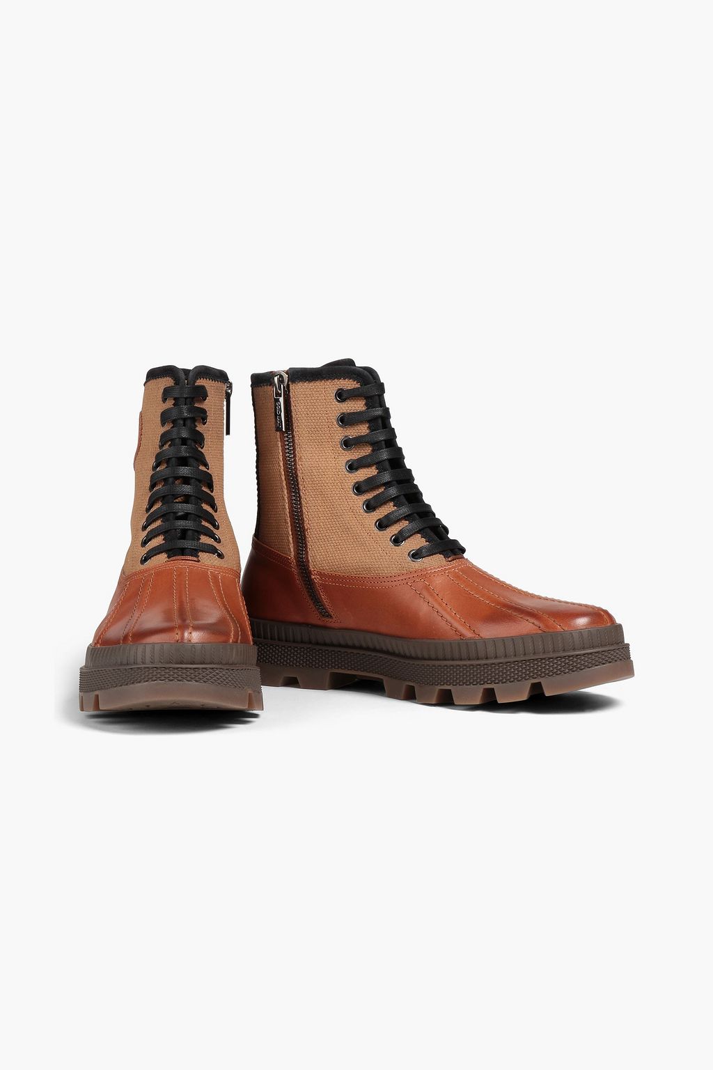 JIMMY CHOO Canvas and leather hiking boots