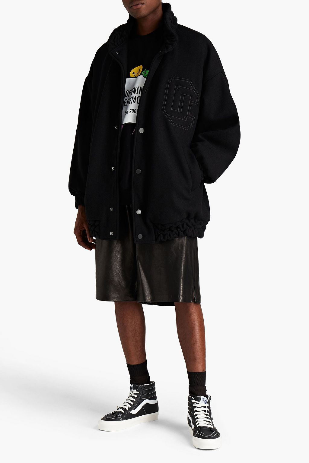 OPENING CEREMONY Oversized embroidered felt bomber jacket