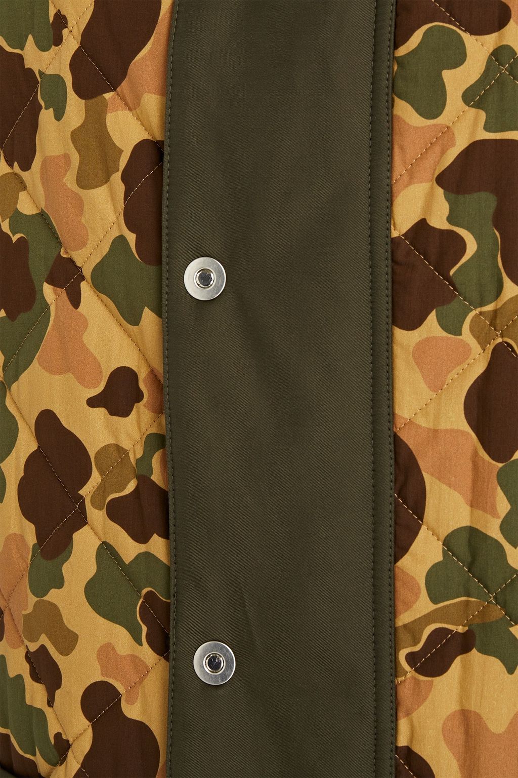 PALM ANGELS Oversized quilted camouflage-print cotton coat