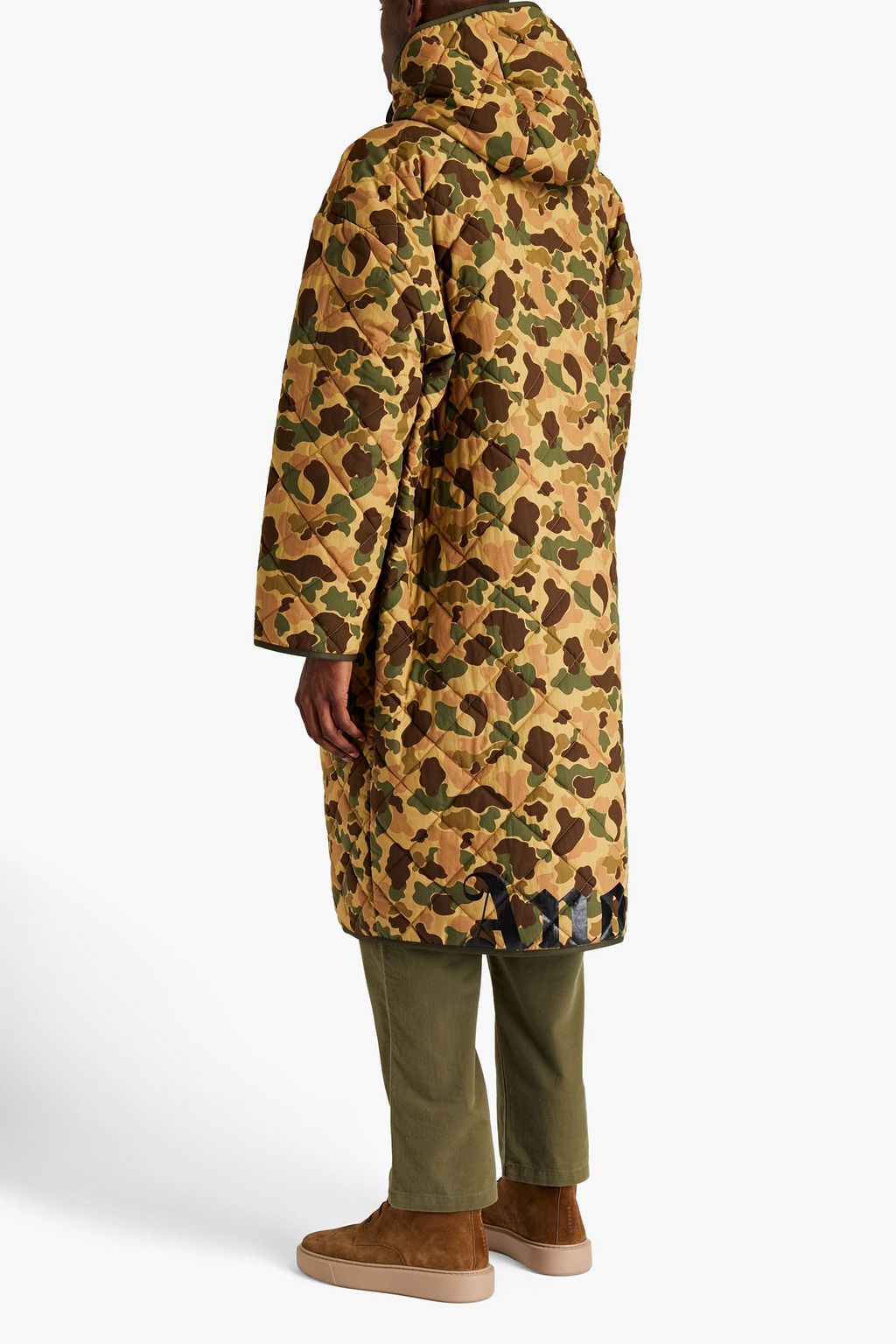 PALM ANGELS Oversized quilted camouflage-print cotton coat