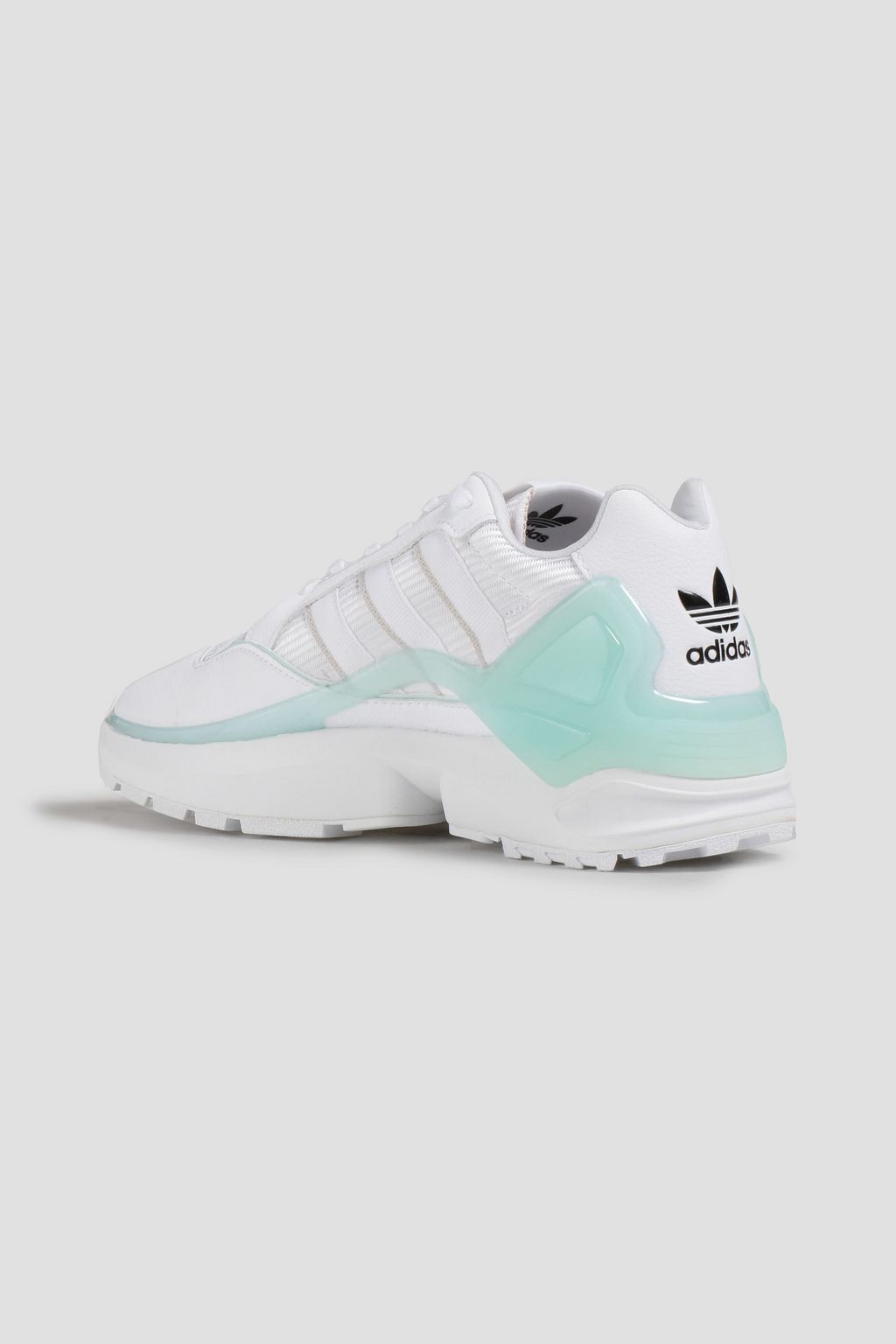 White ZX Wavian faux textured-leather sneakers | ADIDAS ORIGINALS | THE OUTNET