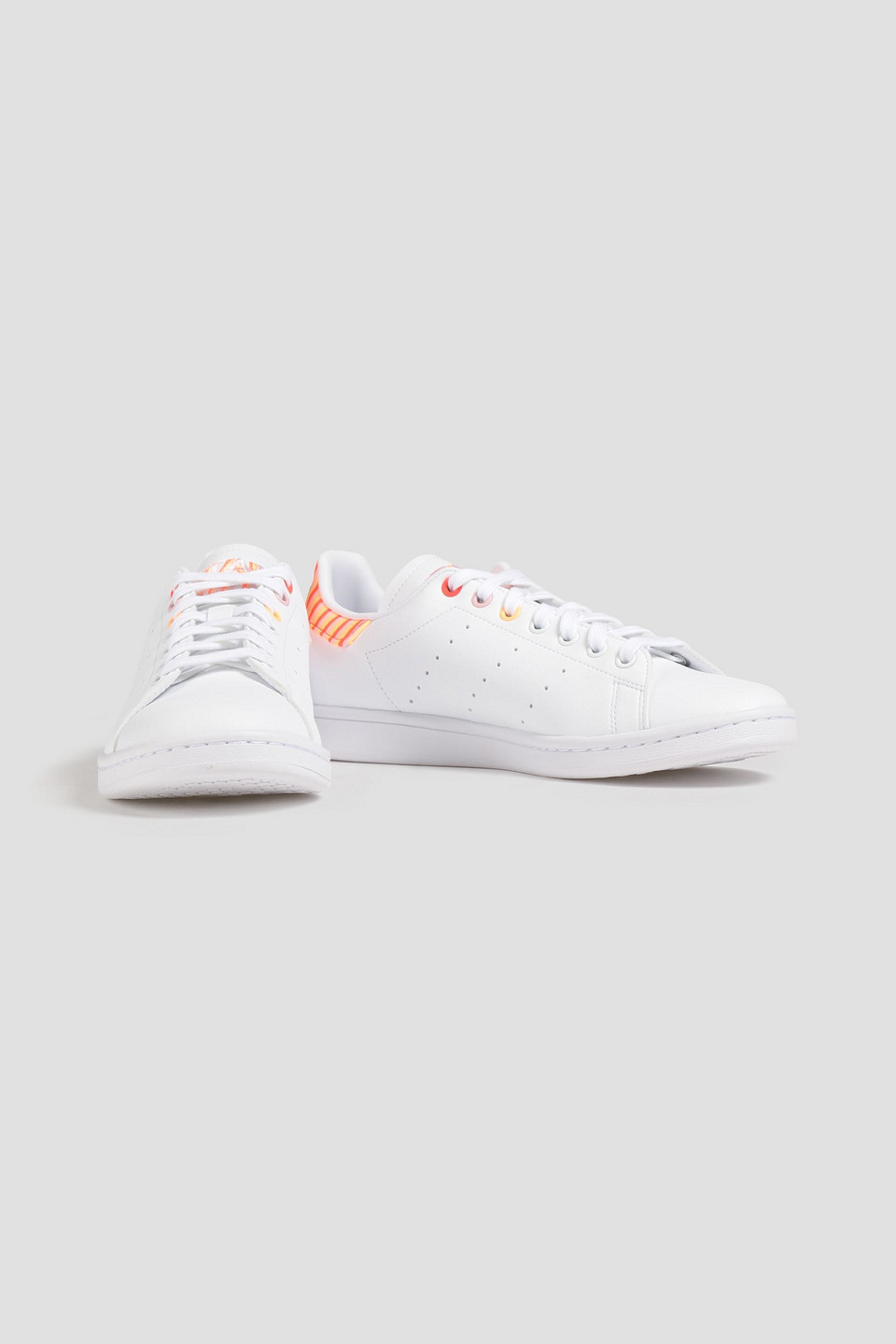 Adidas Originals Stan Smith Striped Faux Leather Sneakers In White |  ModeSens