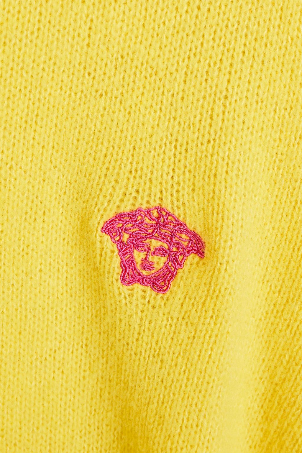 VERSACE Embroidered wool, silk, and cashmere-blend sweater