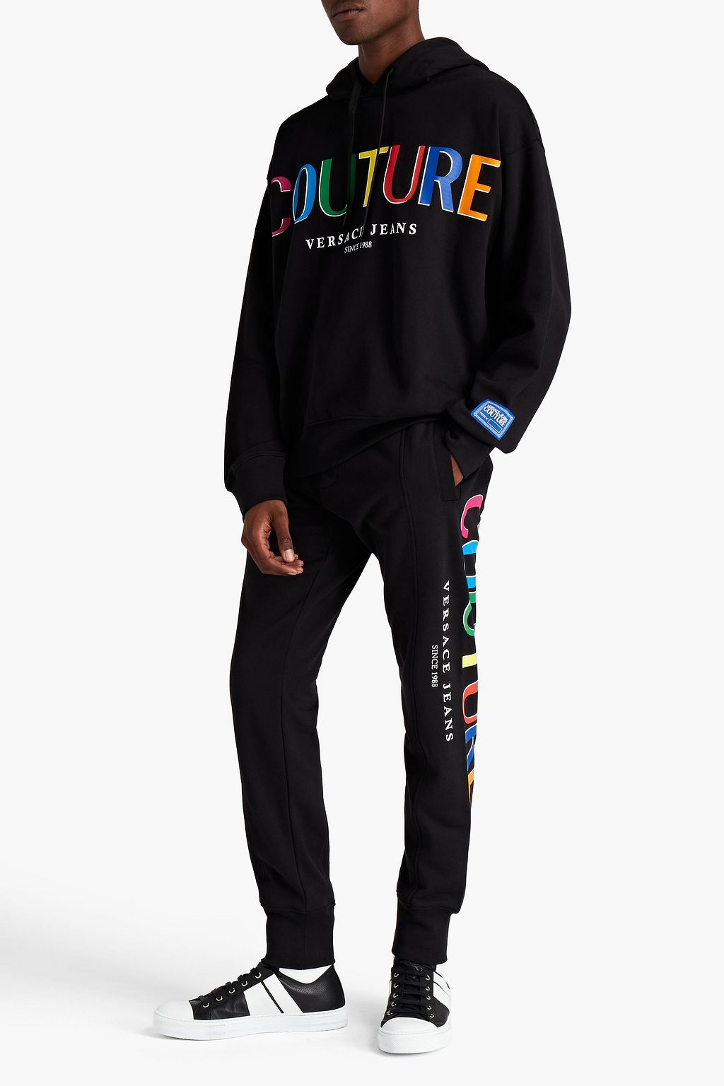 VERSACE JEANS COUTURE Sporthose aus Baumwollfleece mit Print