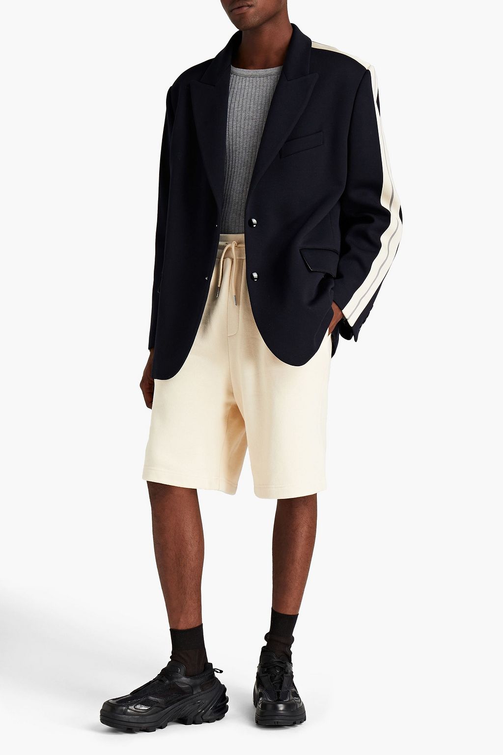 PALM ANGELS Cotton-blend ponte blazer