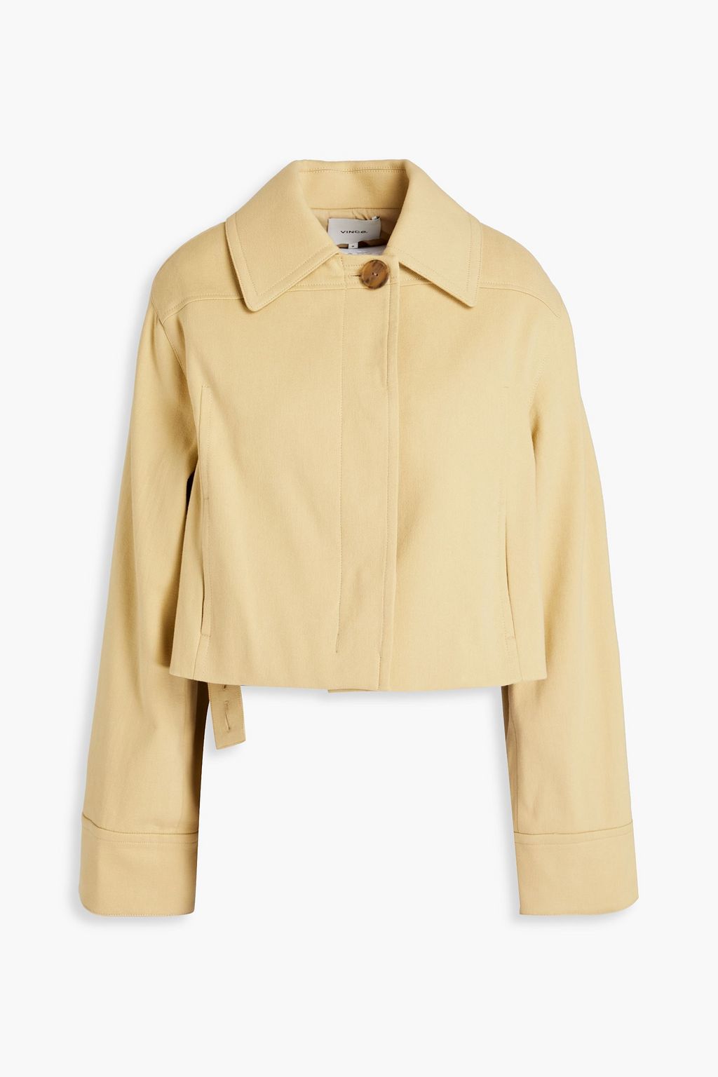 Beige Cropped cotton-blend gabardine 
