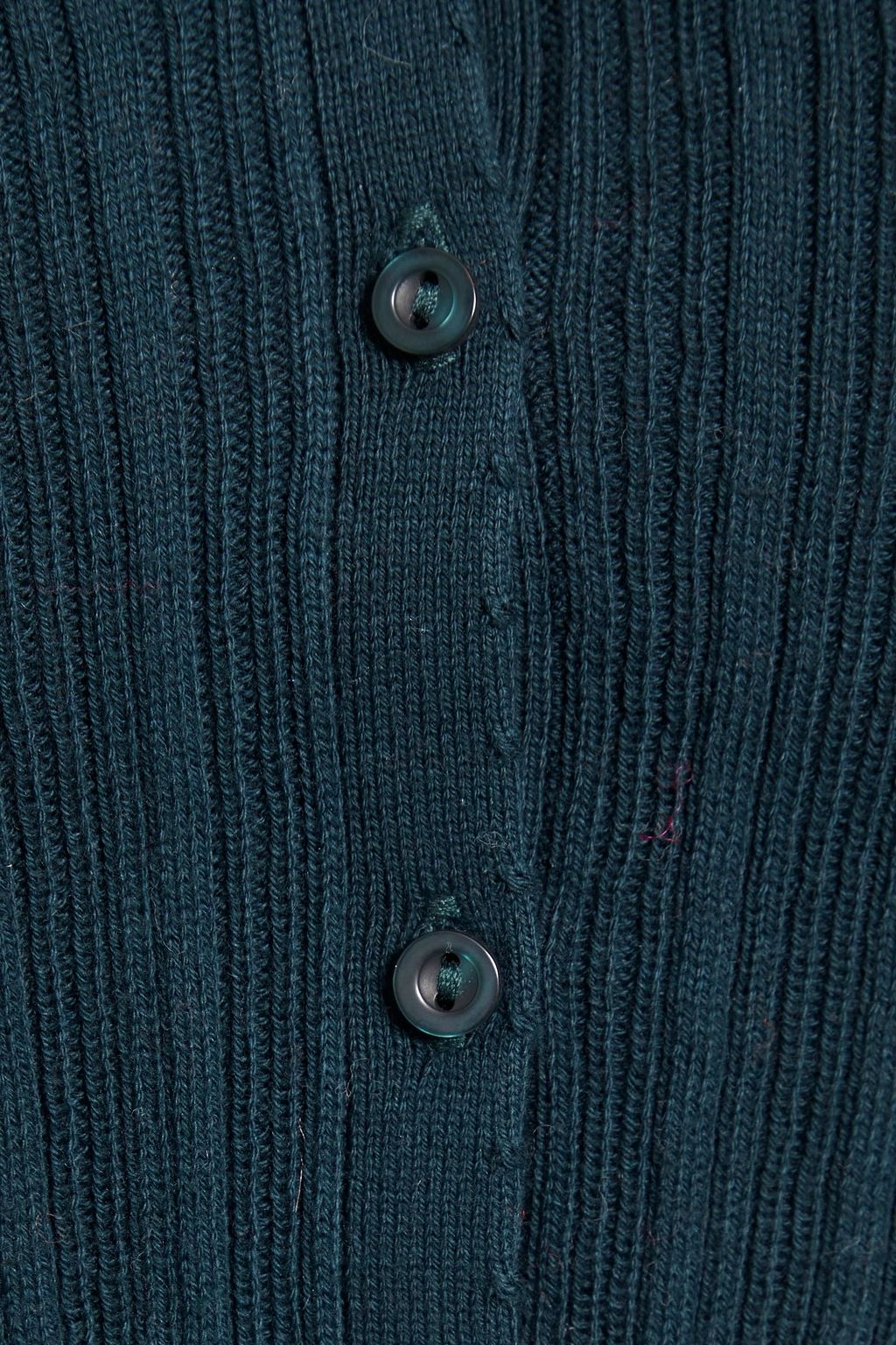 COTTON BY AUTUMN CASHMERE Gathered ribbed-knit cotton cardigan