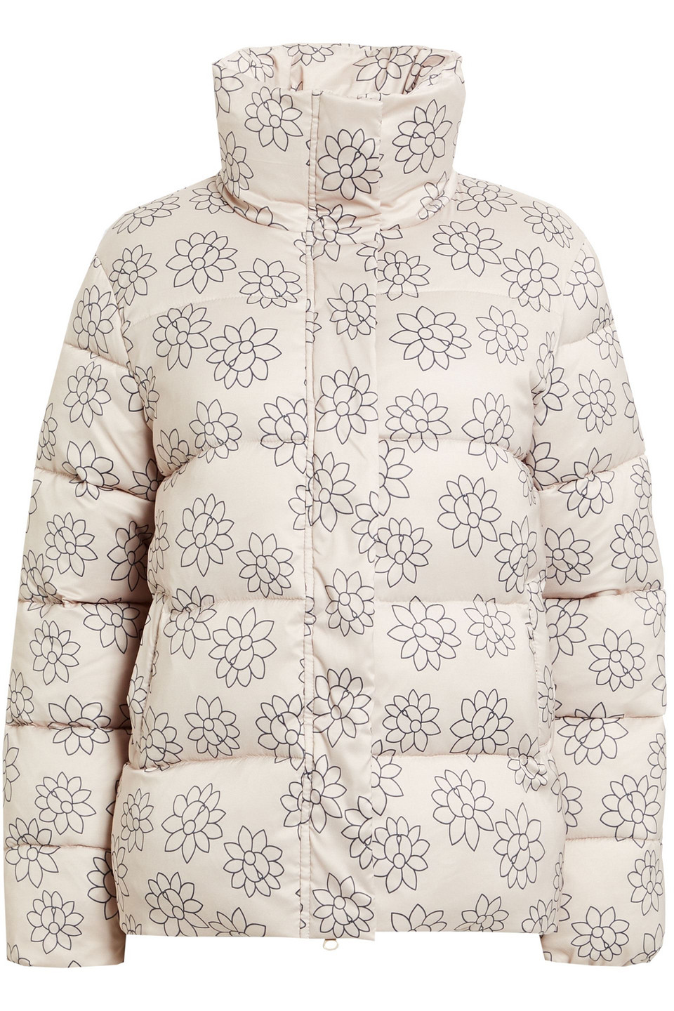 Unreal Fur Quilted Floral-print Shell Jacket In Beige