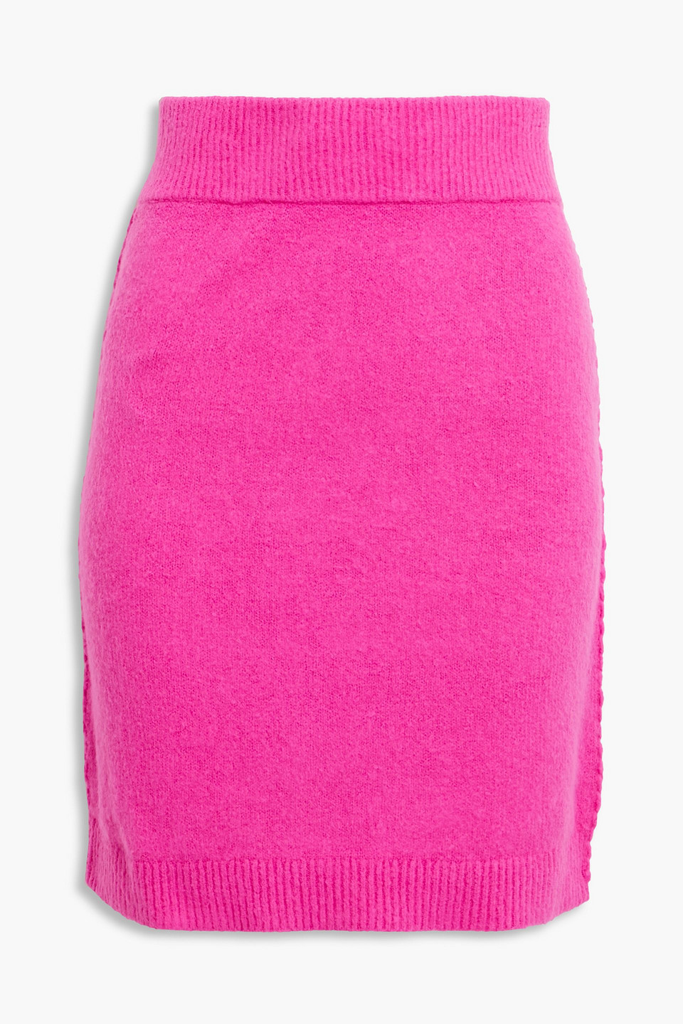 Brushed cotton-blend mini skirt