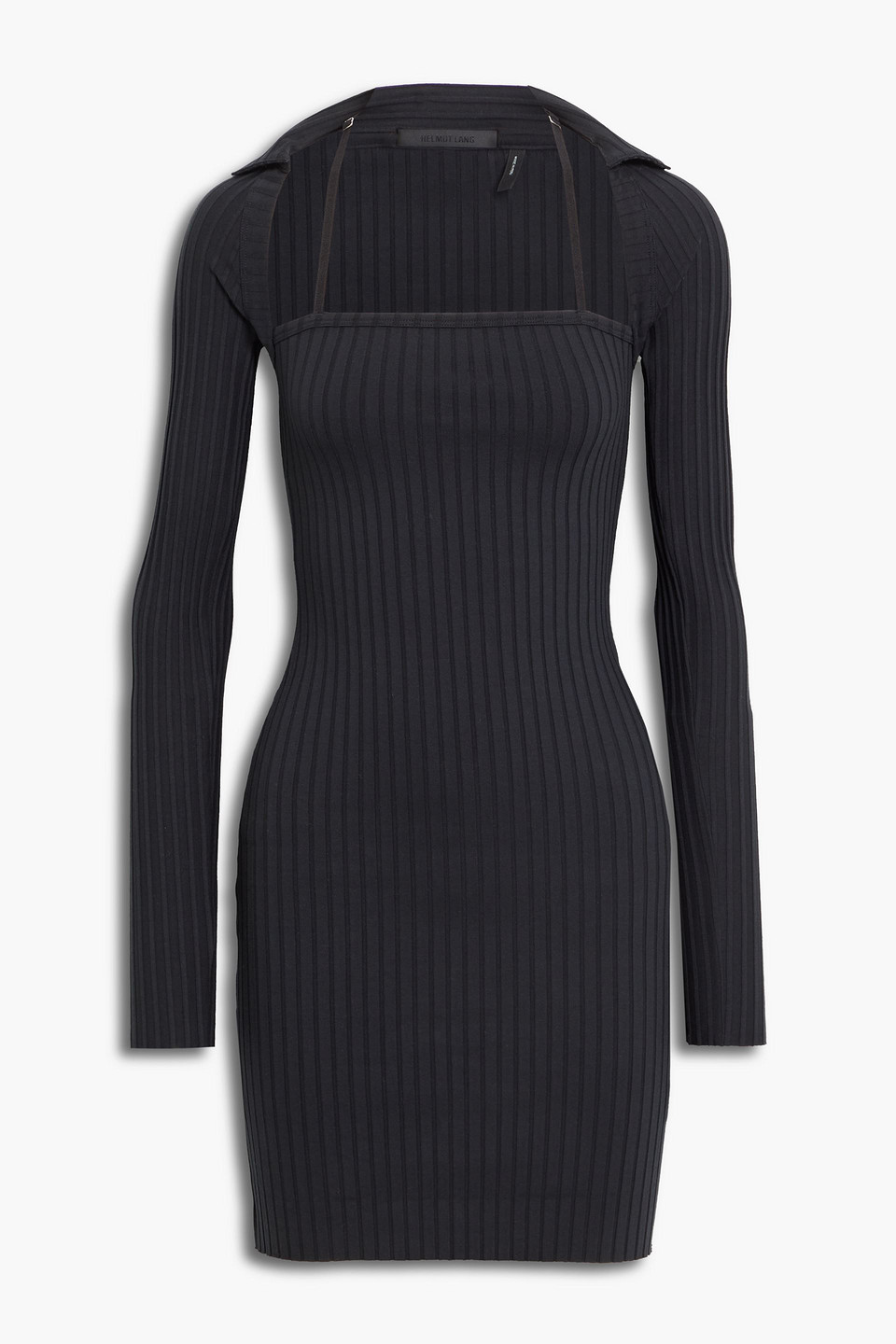 Ribbed-knit pima cotton-blend mini dress