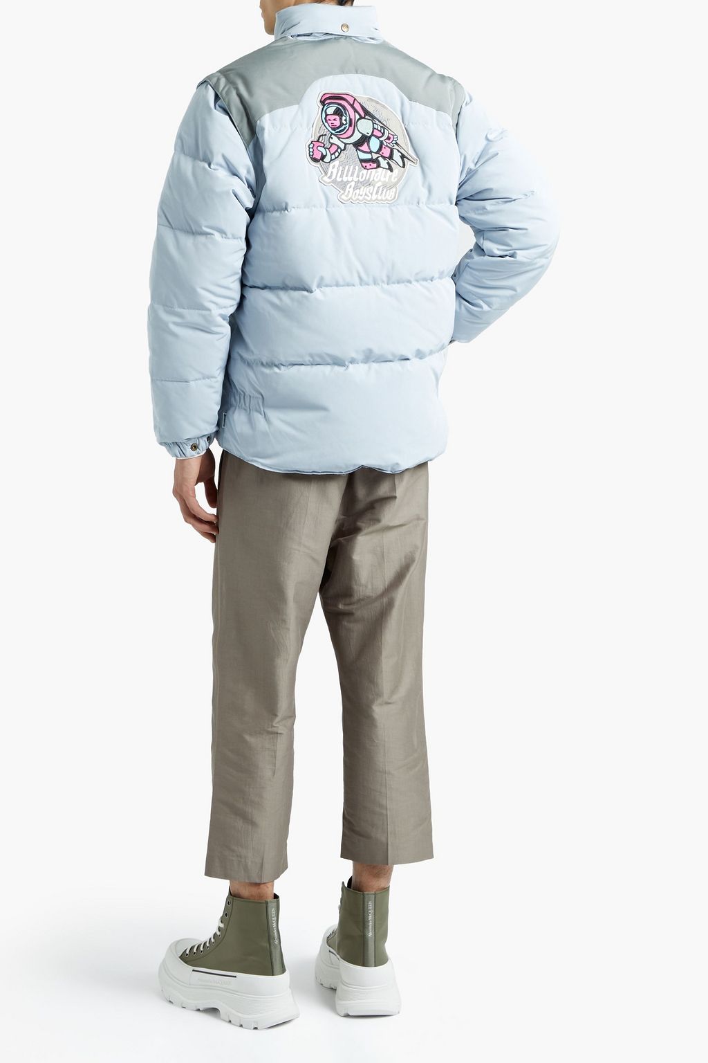 BILLIONAIRE BOYS CLUB Convertible appliquéd two-tone shell down jacket