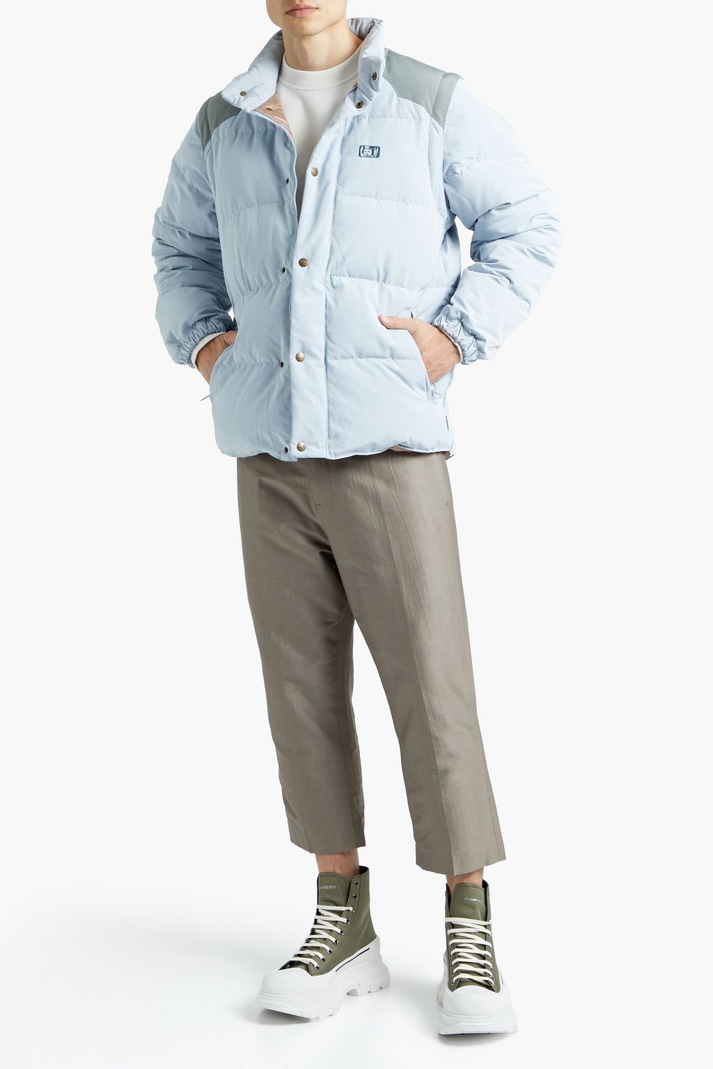 BILLIONAIRE BOYS CLUB Convertible appliquéd two-tone shell down jacket