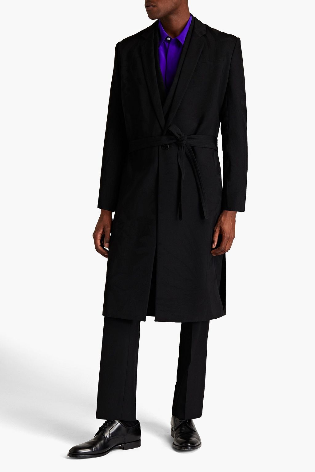 SAINT LAURENT Wool-jacquard coat