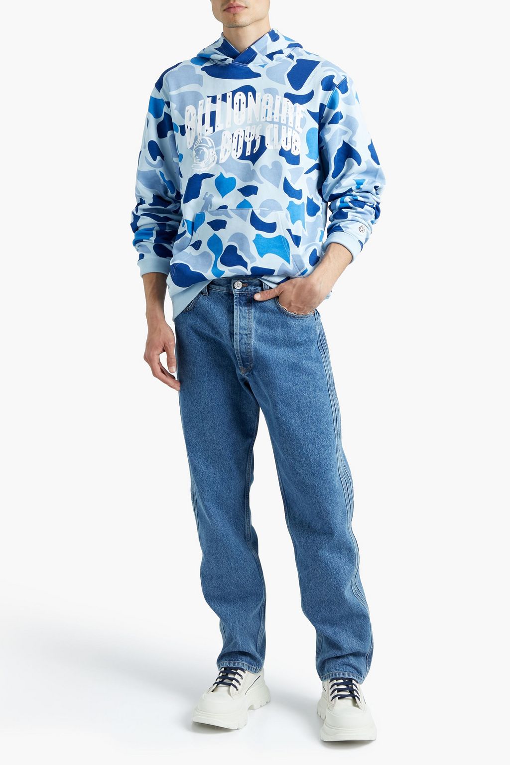 BILLIONAIRE BOYS CLUB Printed French cotton-terry hoodie