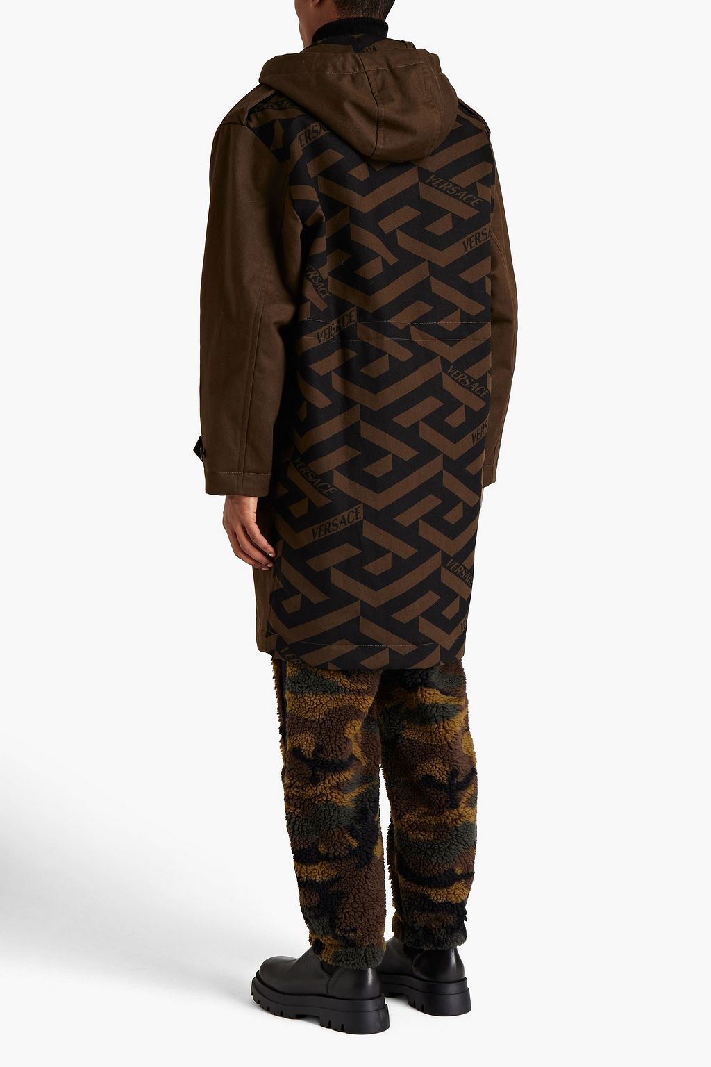 VERSACE Logo-print cotton-twill parka