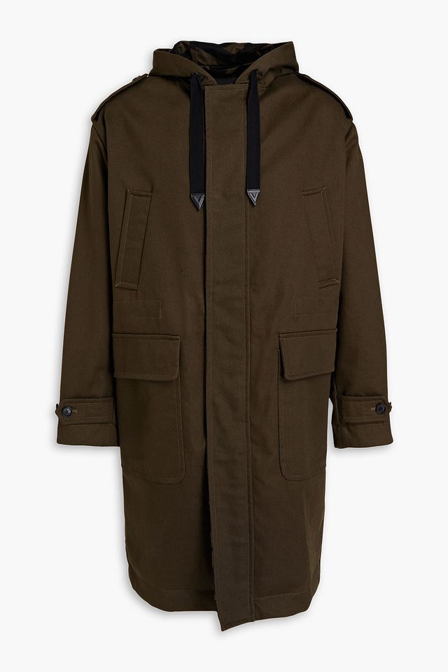 Logo-print cotton-twill parka