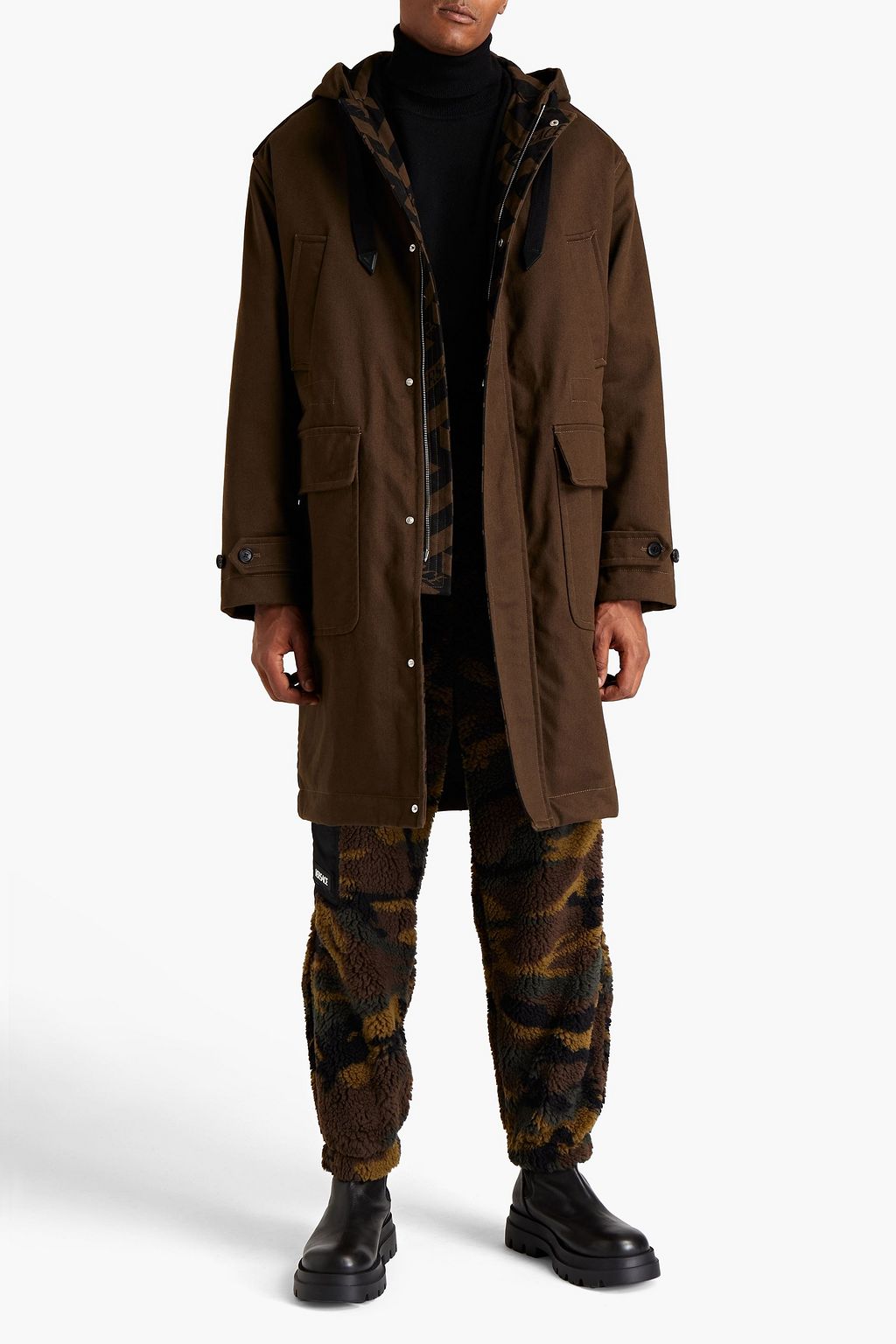 VERSACE Logo-print cotton-twill parka