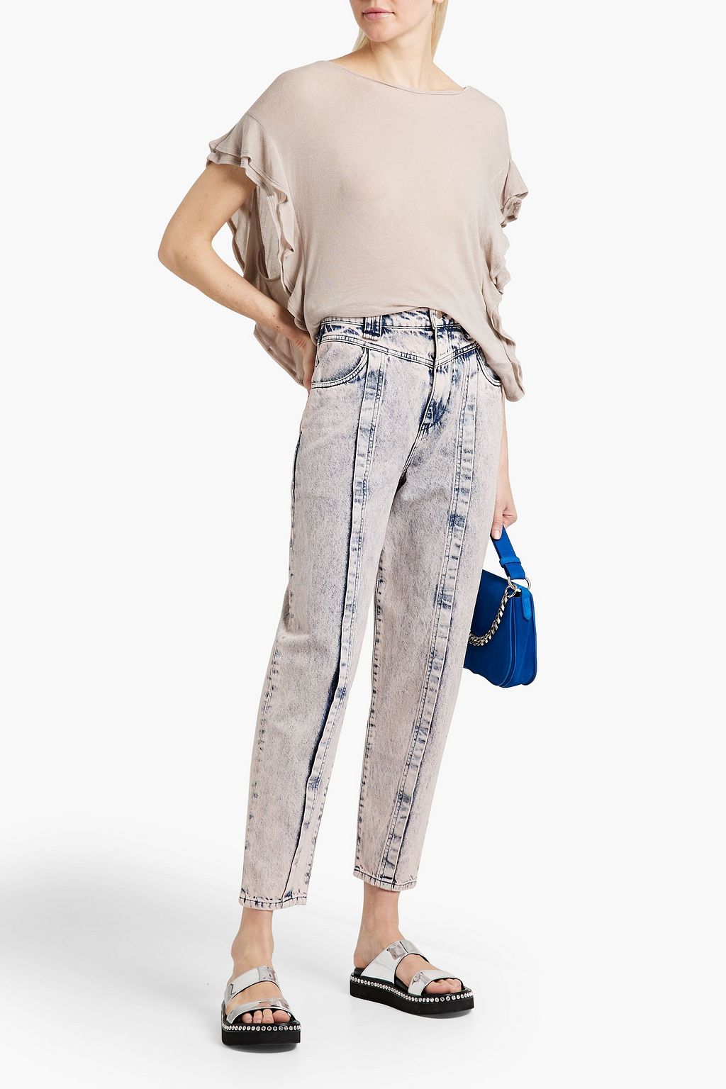 IRO Dalia ruffled TENCEL™-blend jersey top