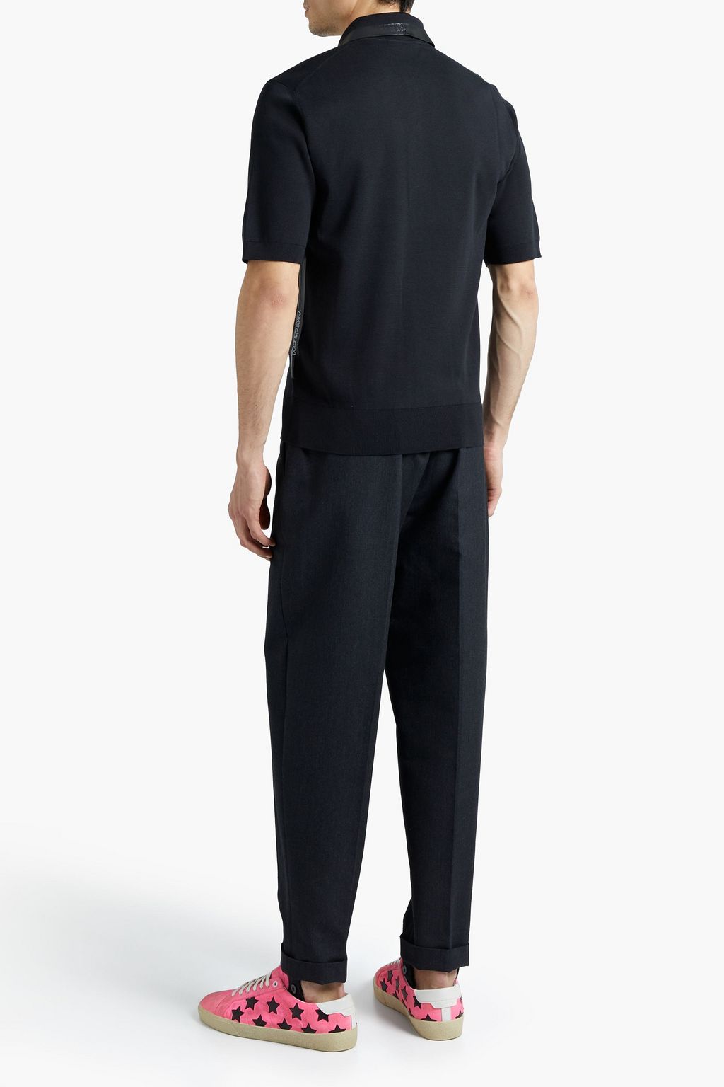 DOLCE & GABBANA Silk and cotton-blend polo shirt