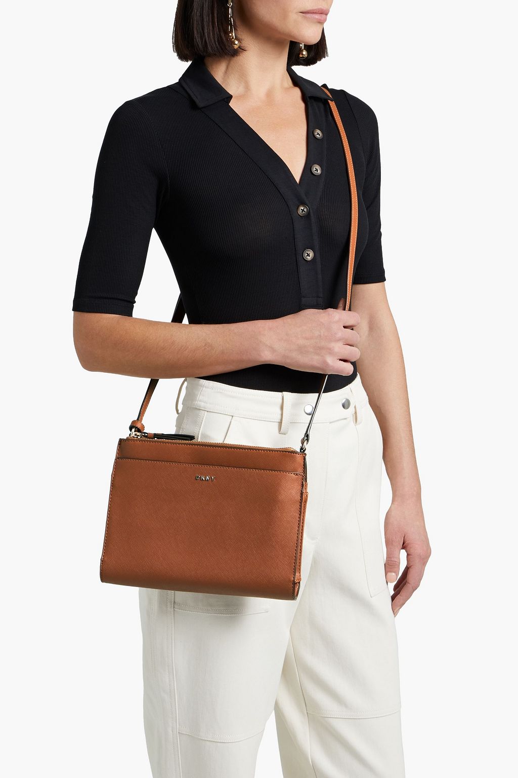 DKNY Faux texturedleather shoulder bag THE