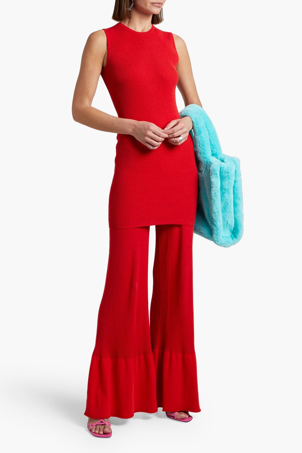 STELLA MCCARTNEY Ribbed cotton-blend tunic
