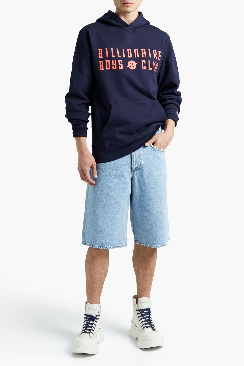 BILLIONAIRE BOYS CLUB Printed French cotton-terry hoodie