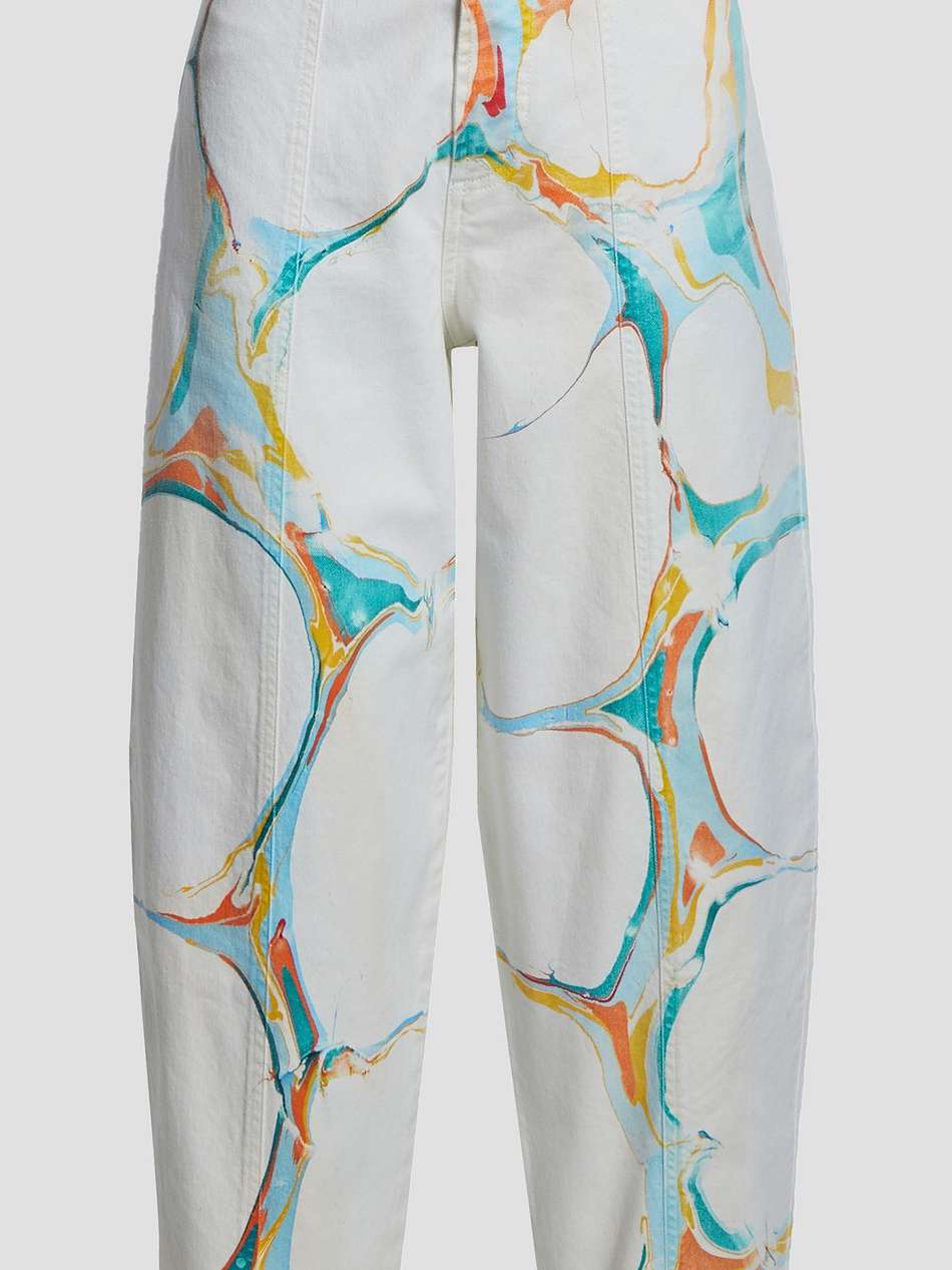 painted high-rise tapered jeans