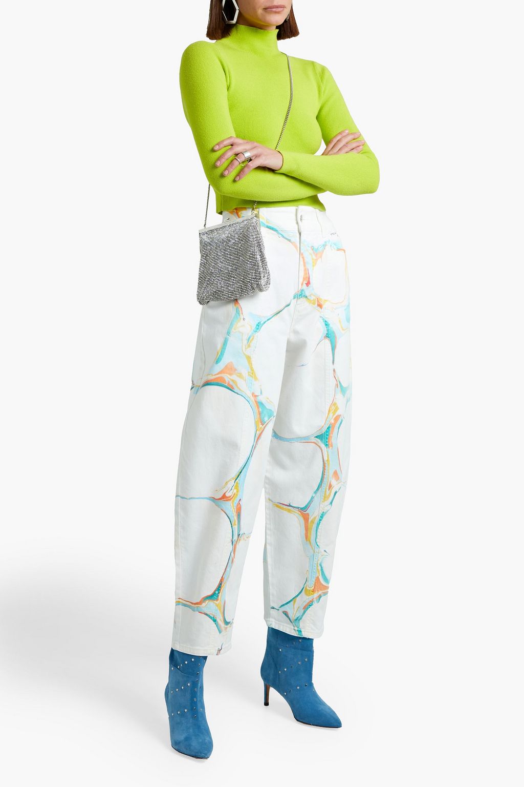STELLA MCCARTNEY Painted high-rise tapered jeans