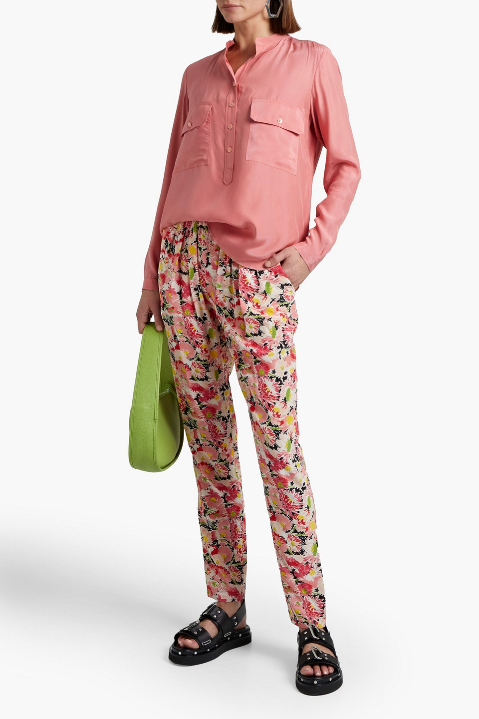 Stella Mccartney Silk-charmeuse Blouse In Bubblegum