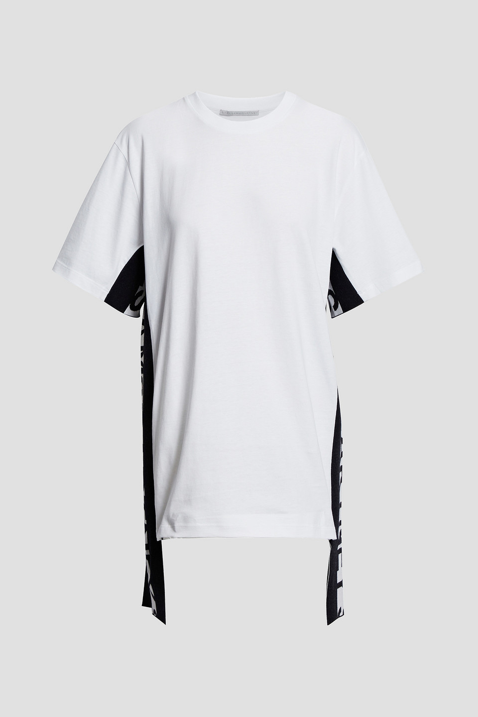 Stella Mccartney Jacquard-paneled Cotton-jersey T-shirt In White