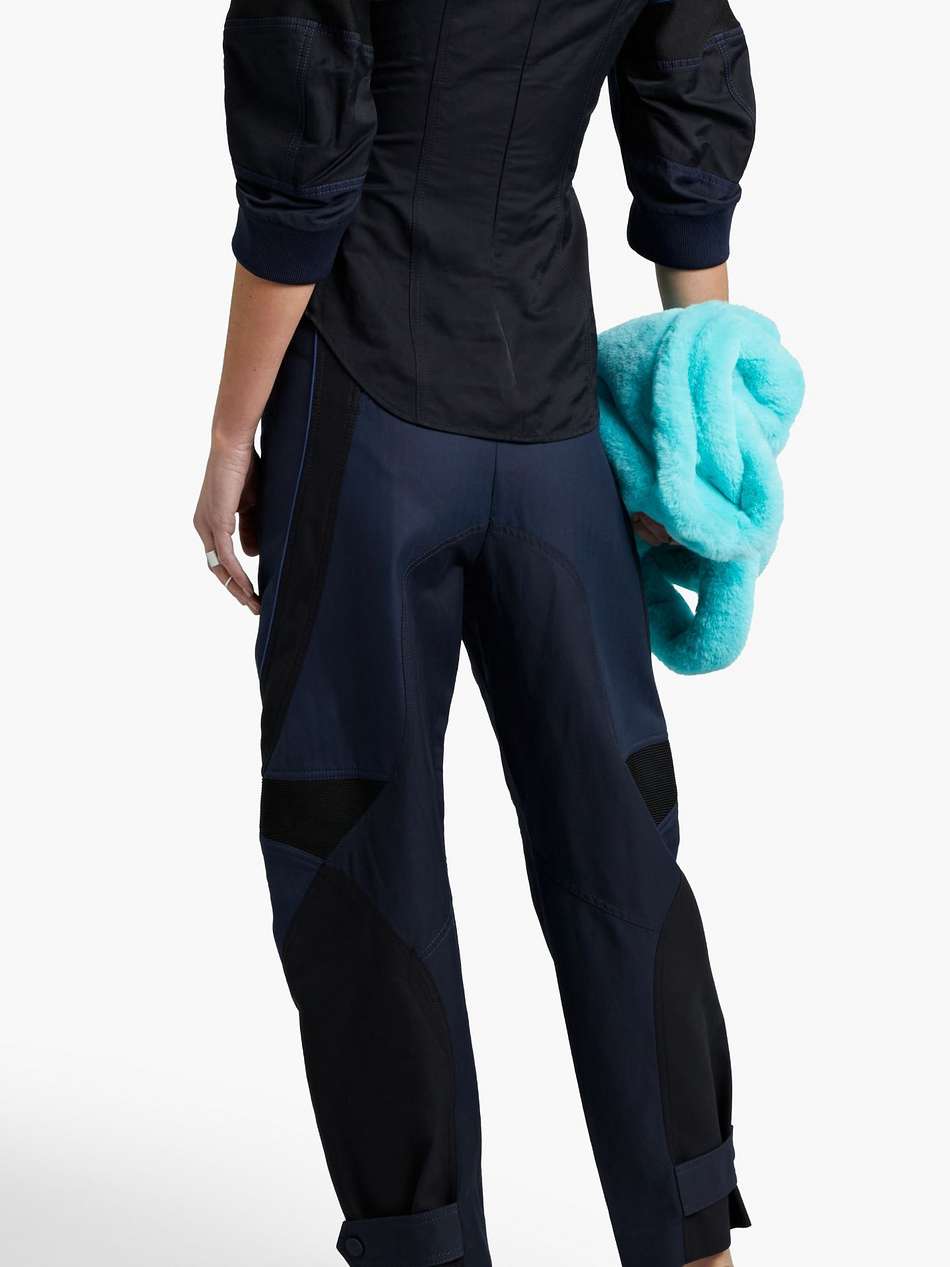 paneled cotton-blend tapered pants