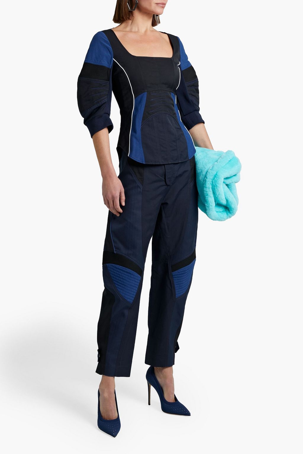 STELLA MCCARTNEY Paneled cotton-blend tapered pants