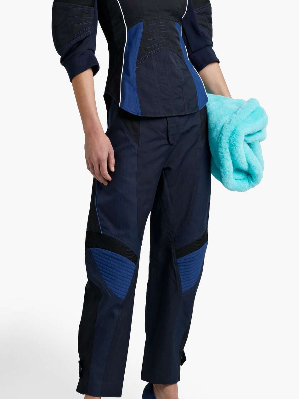 paneled cotton-blend tapered pants