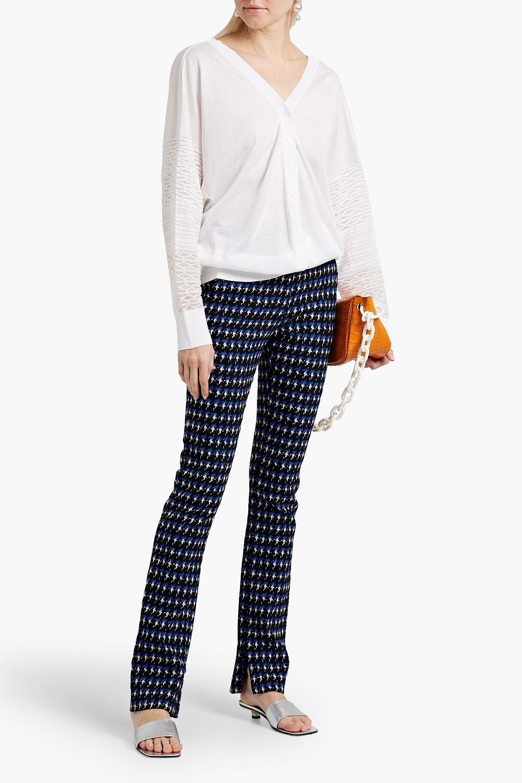 DIANE VON FURSTENBERG Grace burnout-effect knitted cardigan