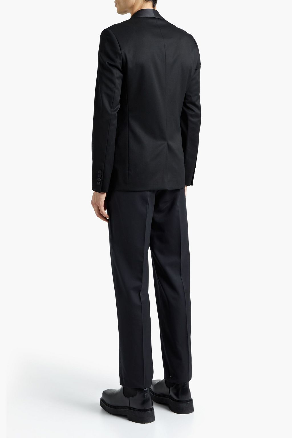 SANDRO Satin-trimmed wool-blend tuxedo jacket