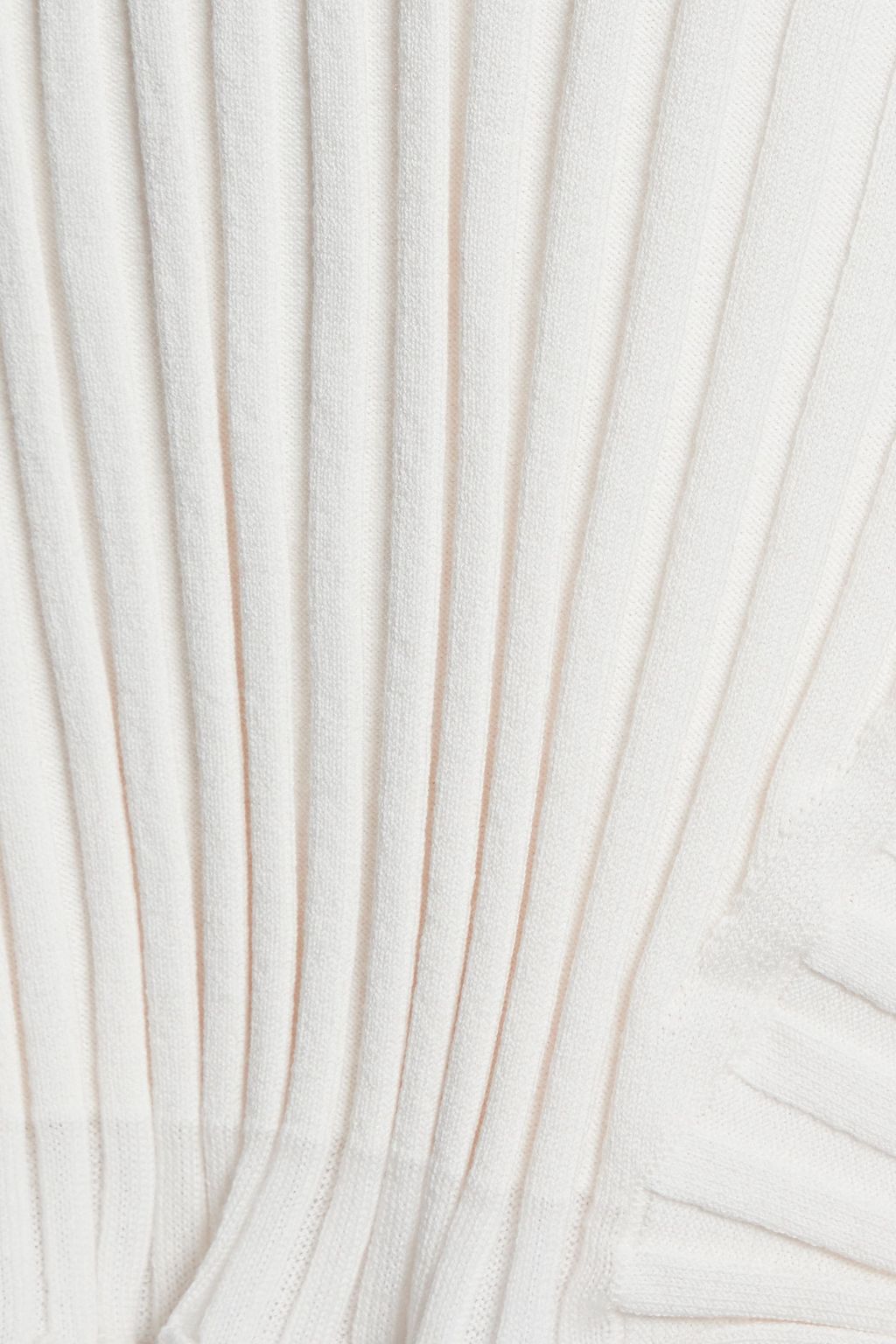 STELLA MCCARTNEY Ruffle-trimmed ribbed wool-blend sweater