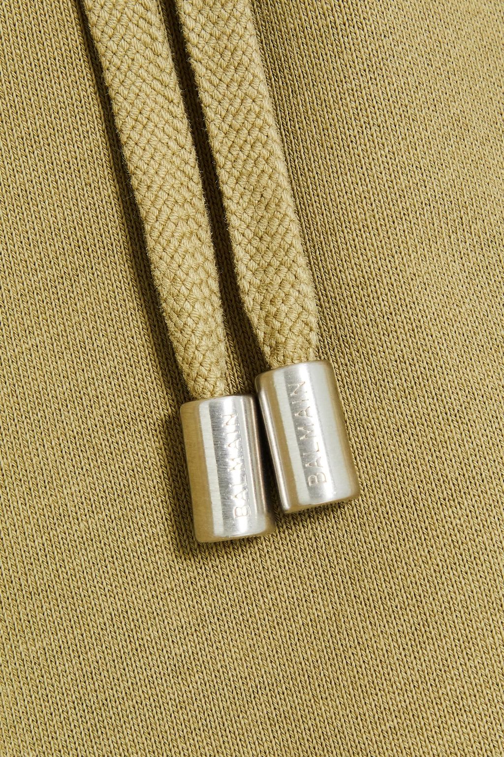 BALMAIN Sporthose aus beflocktem Baumwollfrottee mit gerippten Einsätzen