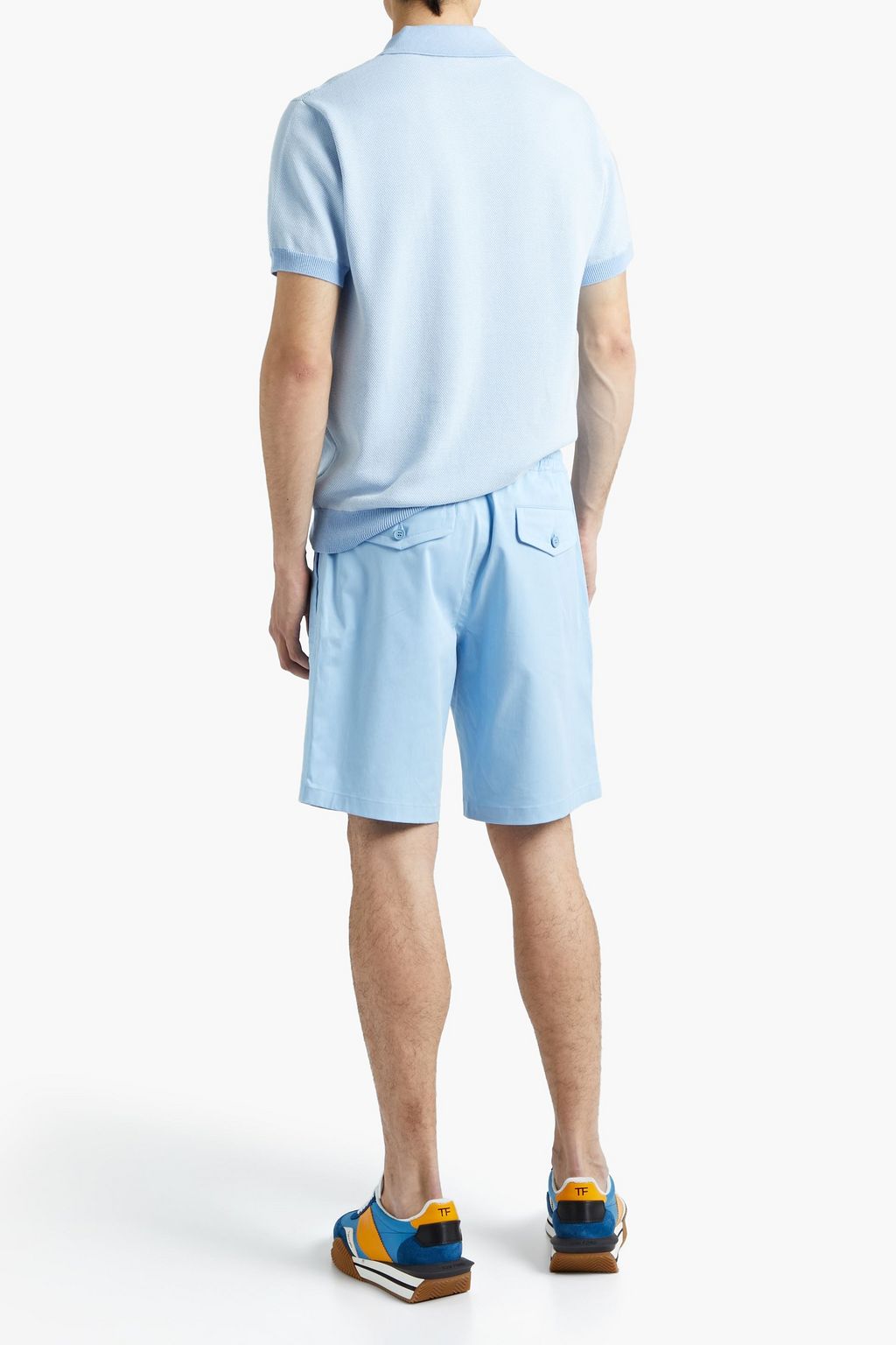 SANDRO Cotton-blend twill shorts