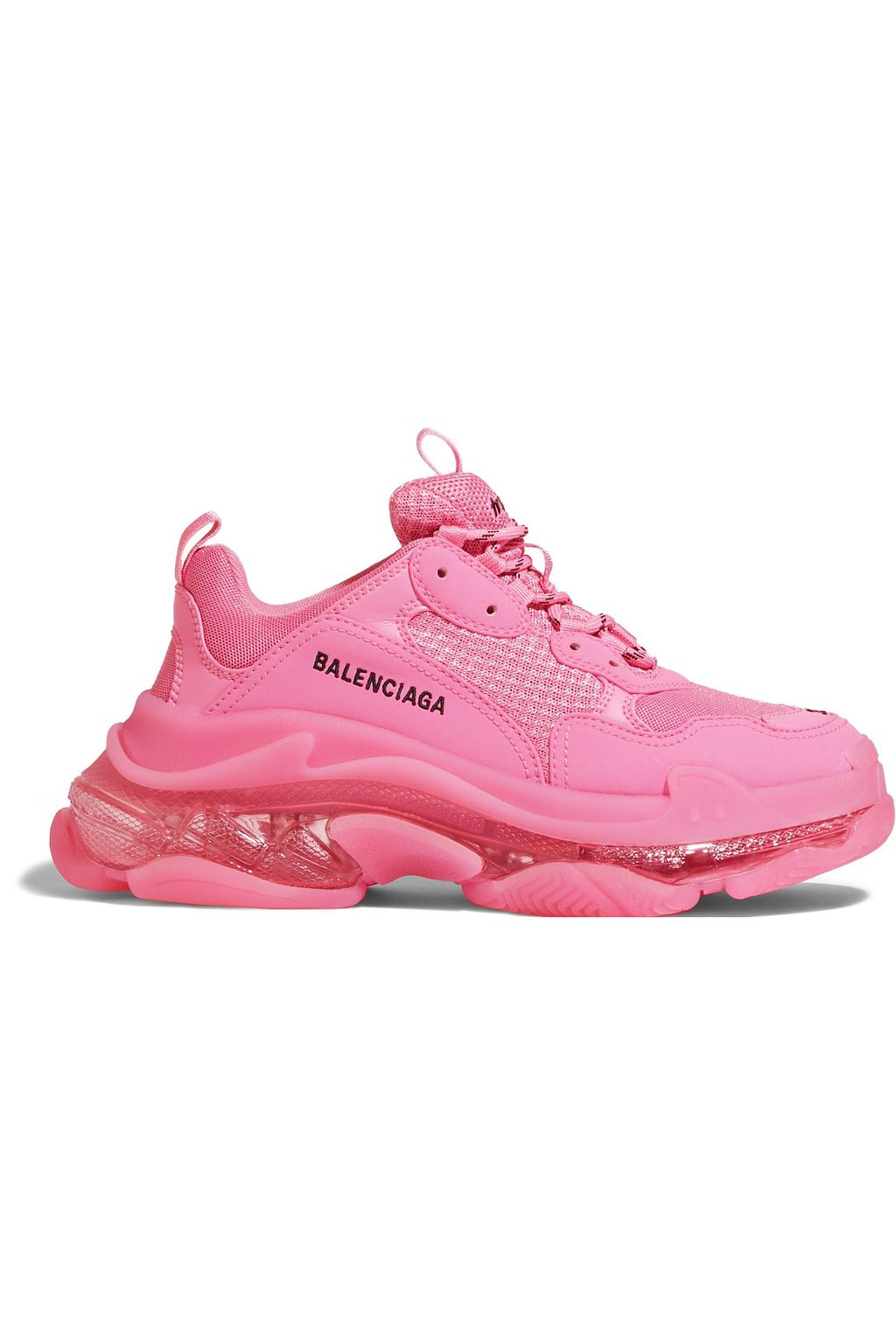 Pink Triple S embroidered faux leather and mesh | Sale up to 70% off | THE  OUTNET | BALENCIAGA | THE OUTNET