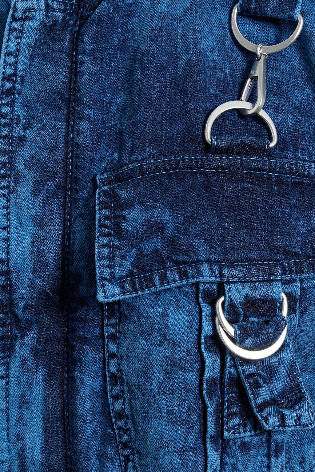 STELLA MCCARTNEY Belted buckle-detailed denim jumpsuit