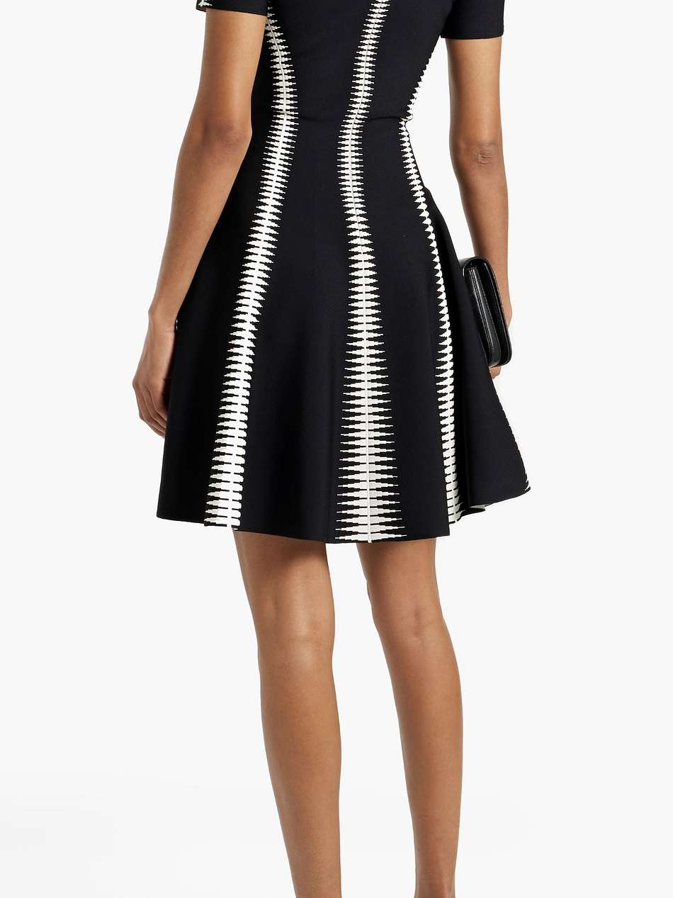flared jacquard-knit mini dress