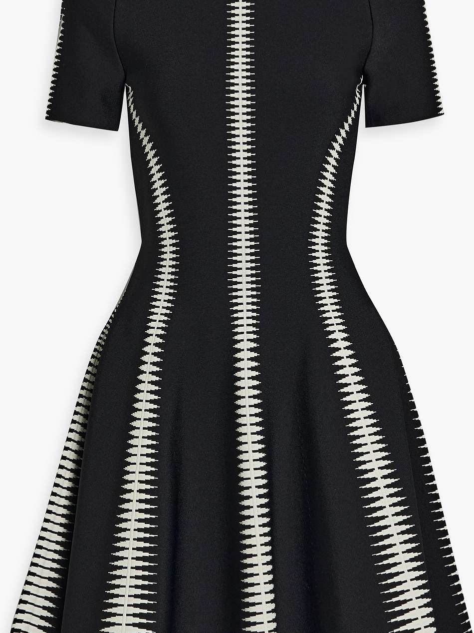 flared jacquard-knit mini dress