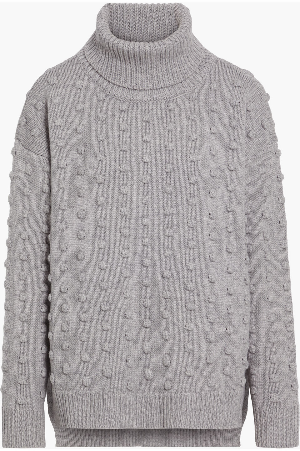 Lela Rose Pompom-embellished wool and cashmere-blend turtleneck sweater