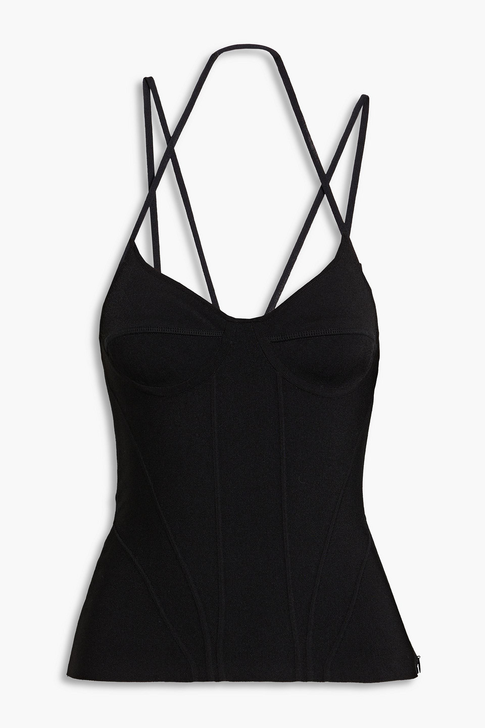 Alexander Mcqueen Stretch-knit Camisole In Black