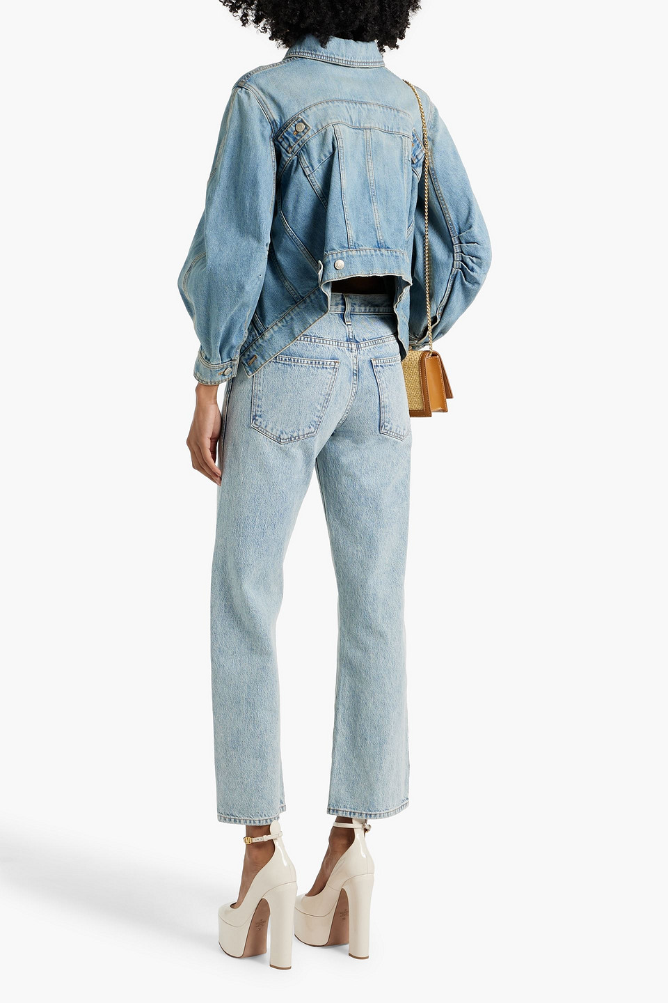 ALEXANDER MCQUEEN CROPPED DENIM JACKET 